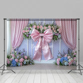 Lofaris Vintage Floral Pink Bow Tie Photography Backdrop